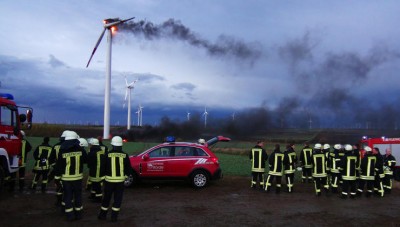 Wind turbine goes up in flames